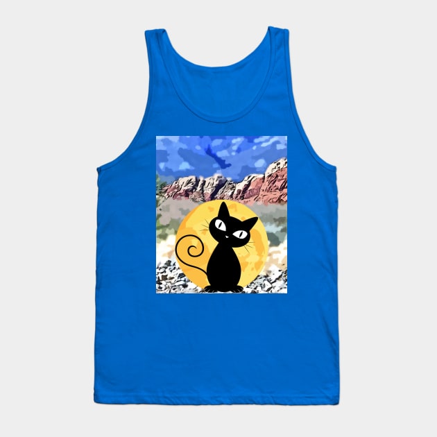 Black Cat shining in the desert Tank Top by PersianFMts